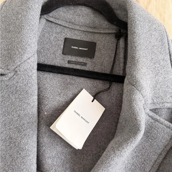 Isabel Marant Coat - Gray Wool Oversize Size 38 NWT - Picture 4 of 5